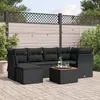 Image de Vidaxl Salon De Jardin 7 Pcs Avec Coussins Noir RÃ©sine TressÃ©e