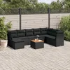 Image de Vidaxl Salon De Jardin 9 Pcs Avec Coussins Noir RÃ©sine TressÃ©e