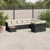 Image de Vidaxl Salon De Jardin 10 Pcs Avec Coussins Noir RÃ©sine TressÃ©e