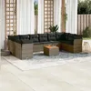 Image de Vidaxl Salon De Jardin 11 Pcs Avec Coussins Gris RÃ©sine TressÃ©e