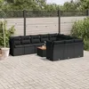 Image de Vidaxl Salon De Jardin 11 Pcs Avec Coussins Noir RÃ©sine TressÃ©e