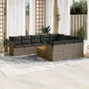 Image de Vidaxl Salon De Jardin 11 Pcs Avec Coussins Gris RÃ©sine TressÃ©e