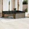 Image de Vidaxl Salon De Jardin 11 Pcs Avec Coussins Gris RÃ©sine TressÃ©e