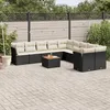 Image de Vidaxl Salon De Jardin 11 Pcs Avec Coussins Noir RÃ©sine TressÃ©e