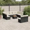 Image de Vidaxl Salon De Jardin 12 Pcs Avec Coussins Noir RÃ©sine TressÃ©e