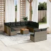 Image de Vidaxl Salon De Jardin Avec Coussins 12 Pcs Gris RÃ©sine TressÃ©e