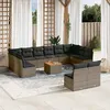 Image de Vidaxl Salon De Jardin Avec Coussins 13 Pcs Gris RÃ©sine TressÃ©e