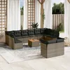 Image de Vidaxl Salon De Jardin Avec Coussins 13 Pcs Gris RÃ©sine TressÃ©e