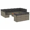 Image de Vidaxl Salon De Jardin Avec Coussins 14 Pcs Gris RÃ©sine TressÃ©e