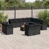 Image de Vidaxl Salon De Jardin Avec Coussins 14 Pcs Noir RÃ©sine TressÃ©e
