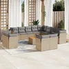 Image de Vidaxl Salon De Jardin Avec Coussins 14 Pcs Beige RÃ©sine TressÃ©e