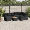 Image de Vidaxl Salon De Jardin 10 Pcs Avec Coussins Noir RÃ©sine TressÃ©e
