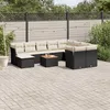 Image de Vidaxl Salon De Jardin 11 Pcs Avec Coussins Noir RÃ©sine TressÃ©e