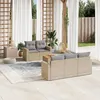 Image de Vidaxl Salon De Jardin Avec Coussins 6 Pcs Beige RÃ©sine TressÃ©e