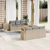 Image de Vidaxl Salon De Jardin Avec Coussins 7 Pcs Beige RÃ©sine TressÃ©e