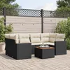 Image de Vidaxl Salon De Jardin 7 Pcs Avec Coussins Noir RÃ©sine TressÃ©e