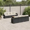 Image de Vidaxl Salon De Jardin 9 Pcs Avec Coussins Noir RÃ©sine TressÃ©e