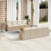 Image de Vidaxl Salon De Jardin Avec Coussins 9 Pcs Beige RÃ©sine TressÃ©e
