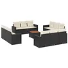 Image de Vidaxl Salon De Jardin Avec Coussins 13 Pcs Noir RÃ©sine TressÃ©e