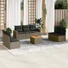 Image de Vidaxl Salon De Jardin 8 Pcs Avec Coussins Gris RÃ©sine TressÃ©e