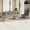 Image de Vidaxl Salon De Jardin Avec Coussins 9 Pcs Beige RÃ©sine TressÃ©e
