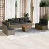 Image de Vidaxl Salon De Jardin 9 Pcs Avec Coussins Gris RÃ©sine TressÃ©e