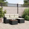 Image de Vidaxl Salon De Jardin 5 Pcs Avec Coussins Noir RÃ©sine TressÃ©e