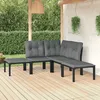 Image de Vidaxl Salon De Jardin 6 Pcs Avec Coussins Noir RÃ©sine TressÃ©e