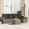 Image de Vidaxl Salon De Jardin 6 Pcs Avec Coussins Gris RÃ©sine TressÃ©e