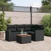Image de Vidaxl Salon De Jardin 5 Pcs Avec Coussins Noir RÃ©sine TressÃ©e