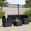 Image de Vidaxl Salon De Jardin 6 Pcs Avec Coussins Noir RÃ©sine TressÃ©e