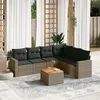 Image de Vidaxl Salon De Jardin Avec Coussins 7 Pcs Gris RÃ©sine TressÃ©e