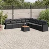 Image de Vidaxl Salon De Jardin 10 Pcs Avec Coussins Noir RÃ©sine TressÃ©e