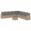 Image de Vidaxl Salon De Jardin Avec Coussins 10 Pcs Beige RÃ©sine TressÃ©e