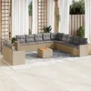 Image de Vidaxl Salon De Jardin Avec Coussins 12 Pcs Beige RÃ©sine TressÃ©e