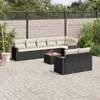Image de Vidaxl Salon De Jardin 9 Pcs Avec Coussins Noir RÃ©sine TressÃ©e
