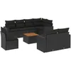 Image de Vidaxl Salon De Jardin 9 Pcs Avec Coussins Noir RÃ©sine TressÃ©e