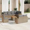 Image de Vidaxl Salon De Jardin Avec Coussins 9 Pcs Beige RÃ©sine TressÃ©e