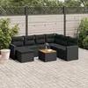 Image de Vidaxl Salon De Jardin 8 Pcs Avec Coussins Noir RÃ©sine TressÃ©e