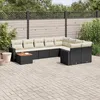 Image de Vidaxl Salon De Jardin 10 Pcs Avec Coussins Noir RÃ©sine TressÃ©e