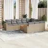 Image de Vidaxl Salon De Jardin 11 Pcs Avec Coussins Beige RÃ©sine TressÃ©e