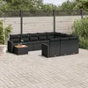 Image de Vidaxl Salon De Jardin 11 Pcs Avec Coussins Noir RÃ©sine TressÃ©e