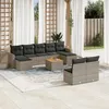 Image de Vidaxl Salon De Jardin Avec Coussins 10 Pcs Gris RÃ©sine TressÃ©e