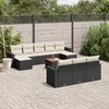 Image de Vidaxl Salon De Jardin 11 Pcs Avec Coussins Noir RÃ©sine TressÃ©e