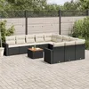Image de Vidaxl Salon De Jardin 12 Pcs Avec Coussins Noir RÃ©sine TressÃ©e