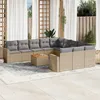 Image de Vidaxl Salon De Jardin Avec Coussins 12 Pcs Beige RÃ©sine TressÃ©e