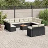 Image de Vidaxl Salon De Jardin Avec Coussins 13 Pcs Noir RÃ©sine TressÃ©e