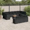 Image de Vidaxl Salon De Jardin Avec Coussins 14 Pcs Noir RÃ©sine TressÃ©e