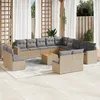 Image de Vidaxl Salon De Jardin Avec Coussins 14 Pcs Beige RÃ©sine TressÃ©e