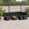 Image de Vidaxl Salon De Jardin 10 Pcs Avec Coussins Noir RÃ©sine TressÃ©e